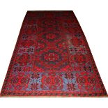 CAUCASIAN SOUMAK WOOL CARPET, W 7' 8'', L 13' 6''Large floral pattern with navy ground.Good