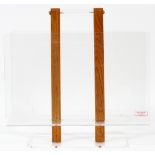 BRAESIDE STUDIOS CHICAGO MID 20TH CENTURY LUCITE AND WOOD MAGAZINE STANDRaised base.- For High