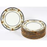 MINTONS 'WINDSOR' PORCELAIN DINNER PLATES, TWELVE, DIA 10 1/2"Set of 12 porcelain dinner plates;