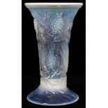 JOBLING GLASS, OPALESCENT VASE CIRCA 1930'S H 9 1/2"