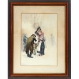 F. E. HILL, WATERCOLOR 1894, H 13" W 9" CHESTNUT VENDORSigned lower left. Framed size: 20" x 16".