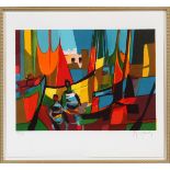 MARCEL MONLEY, LITHOGRAPH, H 11 3/4", W 12 3/4"Untitled edition 134/275. Framed and matted under