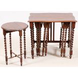 SUITE OF FIVE NESTING TABLES, H 26 1/2" L 30 1/4", D 21"Late 19th/early 20th century. Comprising: