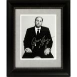 JAMES GANDOLFINI, AUTOGRAPHED, BLACK AND WHITE PHOTOGRAPH, H 10", W 8"Autographed black and white