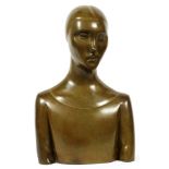 SIGNED CH. ORLOFF, BRONZE BUST OF LUDMILA PITOEFF H 20", W 12", D 5"Signed on back. Inscribed "Susse