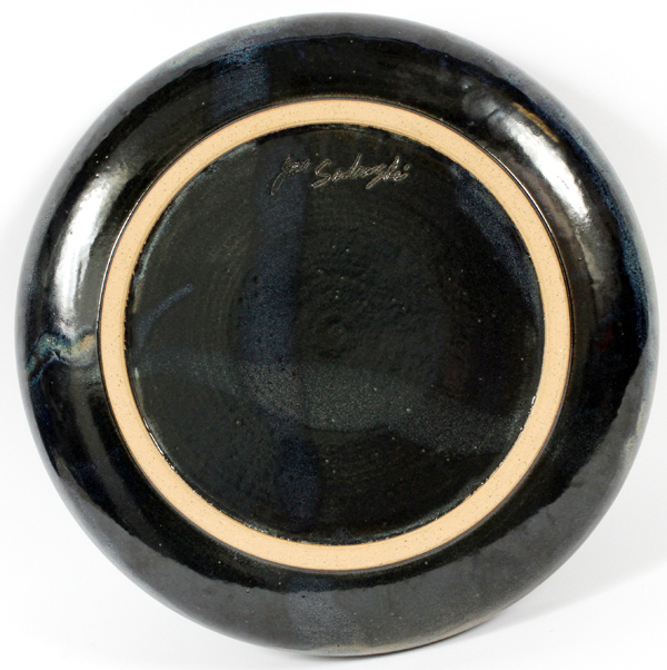 JAN SADOWSKY, ART POTTERY BOWL, H 3", DIA 15 1/4"Signed on underside.appears in good condition, GA.- - Image 2 of 4
