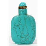 TURQUOISE SNUFF BOTTLE, H 3"Unmarked.Good condition. JMF- For High Resolution Photos visit