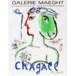 MARC CHAGALL PRINT, H 30.25", L 20.25" GALERIE MAEGHTDated 1972. Unframed.Good condition. JMF- For