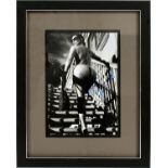 KIM KARDASHIAN AUTOGRAPHED, BLACK AND WHITE PHOTO, H 10", W 7"Autographed black and white nude photo