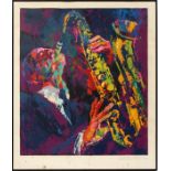 LEROY NEIMAN (AMERICAN, 1921-2012), SILKSCREEN ON PAPER, #130/300, IMAGE: H 32", W 28", SAX