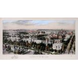 RICHARD RUMMELL, COLOR LITHOGRAPH, DEPICTING C1900, UNIVERSITY OF MICHIGAN CAMPUS, SIGNED. H 13",