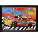 PETER MAX (GERMAN B1937), COLOR PRINT, C2000, H 23", W 35"Peter Max signed color print of NASCAR