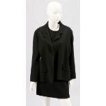 BILL BLASS BLACK DRESS AND JACKET, SIZE 6/8Black knit blend jacket, size 6; together with a matching