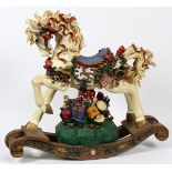 VINTAGE CHRISTMAS ROCKING HORSE H 25" L 28"Composition. Circa 1960.Good condition jw- For High