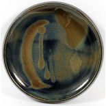 JAN SADOWSKY, ART POTTERY BOWL, H 3", DIA 15 1/4"Signed on underside.appears in good condition, GA.-