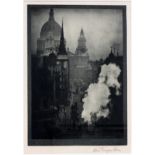 ALVIN LANGDON COBURN, PHOTOGRAVURE, "ST. PAUL'S, LONDON", 1908, H 8 3/4", W 6 1/4"Signed on recto