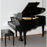 FISCHER, BLACK EBONY BABY GRAND PIANO, H 38", W 56", D 58"Serial Number 162749. New York, New