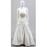 JASMINE COLLECTION IVORY WEDDING DRESS, SIZE 8/10Ivory in color; approximately a size 8 to 10.