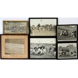 UNIVERSITY OF MICHIGAN FOOTBALL ACTION SCENES, BLACK AND WHITE PHOTO PRINTS INCLUDING 1930 "