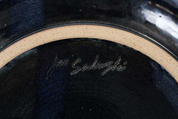 JAN SADOWSKY, ART POTTERY BOWL, H 3", DIA 15 1/4"Signed on underside.appears in good condition, GA.- - Image 3 of 4