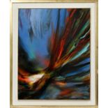 LEONARDO NIERMAN OIL ON BOARD COSMIC WIND H 40" W 32"framed- For High Resolution Photos visit