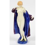 ROYAL DOULTON FIGURINE, PORCELAIN, "THE BATHER", H 8"HN687With a slight crack on the left shin of