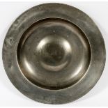 ANTIQUE PEWTER CHARGER, DIA 12"Hallmarks on bottom.- For High Resolution Photos visit Dumouchelles