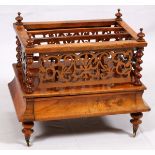 VICTORIAN BURL WALNUT MAGAZINE RACK, H 21 1/2", W 16", L 24 3/4"A Victorian burl walnut magazine