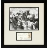 PRESIDENT RICHARD NIXON, SIGNED FIRST DAY COVER AND BLACK AND WHITE PHOTO, C1963, H 10", W 9"First