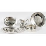 AMERICAN STERLING SILVER CREAMERS AND DISHES, 5 PIECES, W 6"-9 3/4"Includes 2 sterling silver