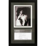 FRANK ZAPPA (ROCK SINGER AND PERFORMER), SIGNED NBC TELEVISION CONTRACT AND PHOTO PRINT, DATED 12/