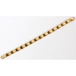 14KT GOLD LINK BRACELET, L 7"A 14kt gold box link gentleman's bracelet. Weighs 11.6 grams.In good