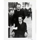 ALFRED EISENSTAEDT, GELATIN SILVER PRINT, "JOSEPH GOEBBELS GLARES AT THE CAMERA, GENEVA", H 9 1/