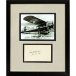 FRANK HAWKS (EARLY AVIATOR), SIGNED 3 X 5 CARD AND PHOTO, 1936, H 9", W 7"Frank Hawks (early