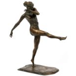 PRINCE PAOLO TROUBETZKOY (RUSSIAN, 1866-1938), BRONZE SCULPTURE, 1914, H 14", W 8", D 5", "LADY