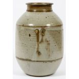 JAN SADOWSKI, ART POTTERY VASE, H 13", DIA 9", LIGHT TONESSigned on underside, 13 1/2" H.appears