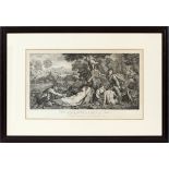 ETCHING, H 15 1/2'', L 26 1/4'', JUPITER AMOUREAUX D' ANTIOPE SE TRANSFORM EN SATIRE- For High