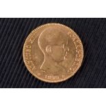 20 pesetas.. Alfonso XIII. 1890. Gold