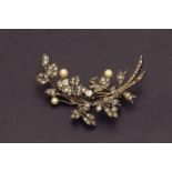 Silver and gold diamond brooche