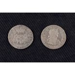 Ten Spanish coins: 1/2 real. Fernando VII