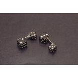 Onix and gold cufflinks dices