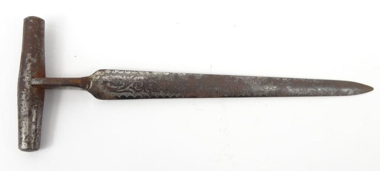 Steel Irish thug fighting knife by W. Thornhill & Co London, with sheath, 23cm long : For - Image 8 of 11