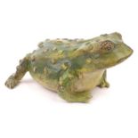 Coldpainted bronze model of a toad, 10cms diameter : For Condition Reports please visit www.