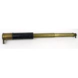 Victorian two drawer brass telescope, Barton Strand, London, 70cm long when extended : For Condition