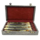 German boxed set of gentleman's cut throat razors, each with days of the week and each blade stamped