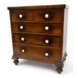 Victorian mahogany apprentice chest with bone handles 36cm tall : For Condition Reports please visit