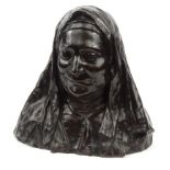 Large bronze bust, J Petermann Fondeur, Bruxelles, 38cm high : For Condition Reports please visit