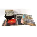 Box of assorted LP records including ACDC, etc : For Condition Reports Please visit www.