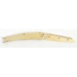 Carved bone fish design folding penknife, 14cm diameter :For Condition Reports please visit www.