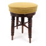 Victorian mahogany adjustable stool, 46cm high : For Condition Reports Please visit www.